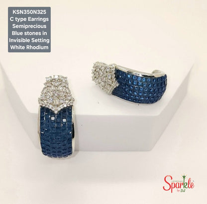 Cubic zirconia Balis embellished with semiprecious stones in Invisible Setting