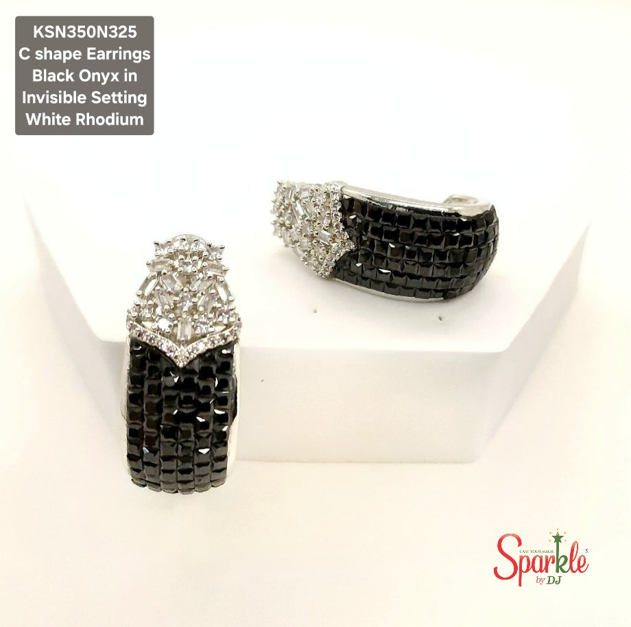 Cubic zirconia Balis embellished with semiprecious stones in Invisible Setting