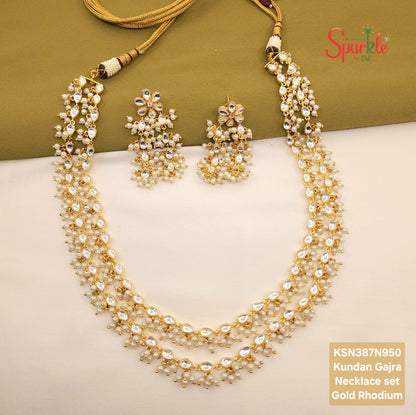 Traditional Kundan & Pearls multilayer chunky Necklace Set