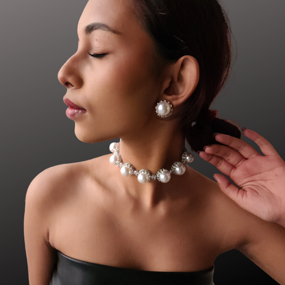 Pearl & Cz Choker Set