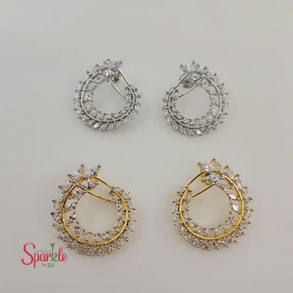 C Shape Cz Earrings (Titanic Fame)