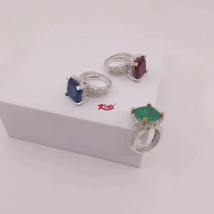 Cushion Cut semiprecious stone ring