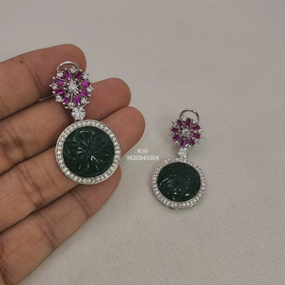 Semiprecious Red Stones Lazer Engraved Green Stones