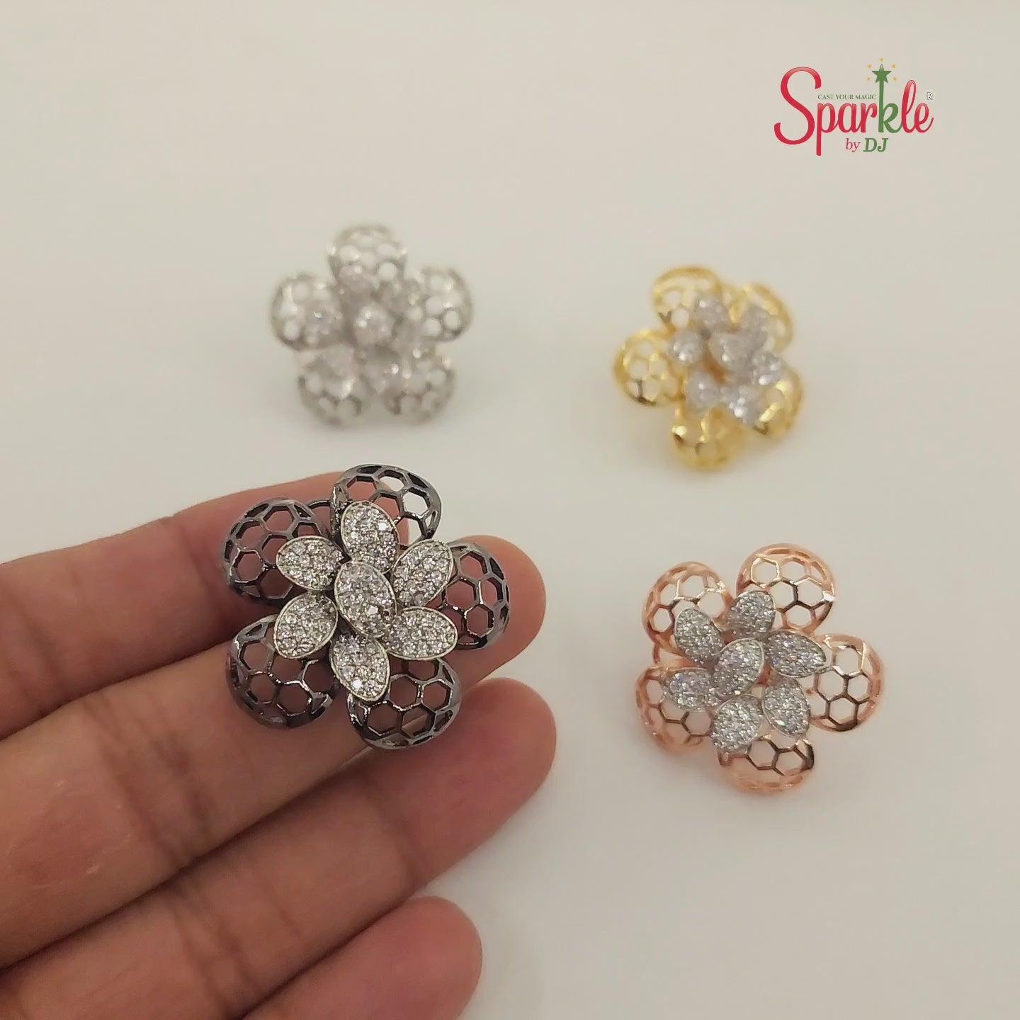  floral earrings studs