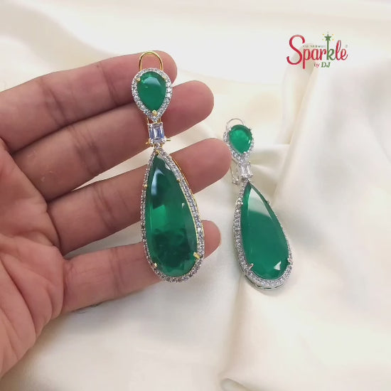 Cz long earrings