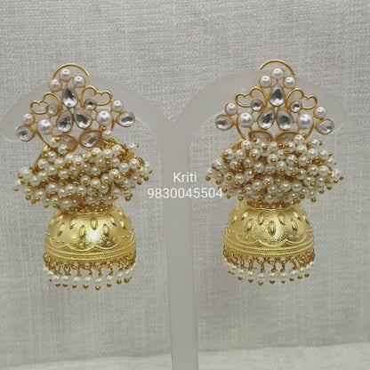 Fine Kundan Jhumkas