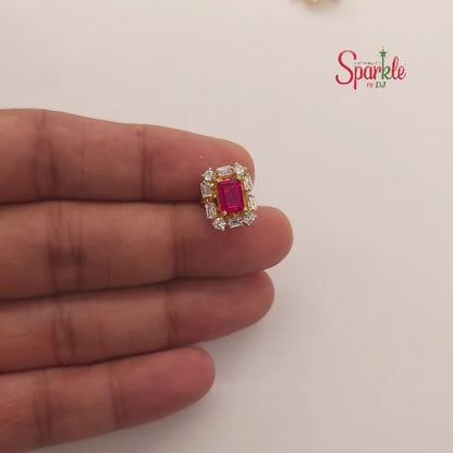 925 Sterling Silver Studs setted with zirconias from swarovski & semiprecious colour stones