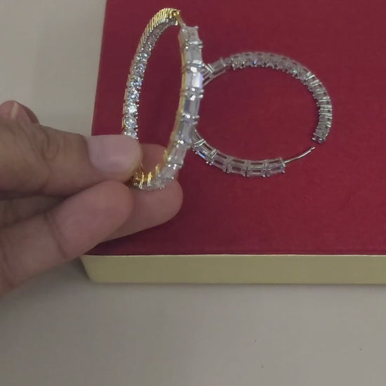 cubic zirconia hoop earrings