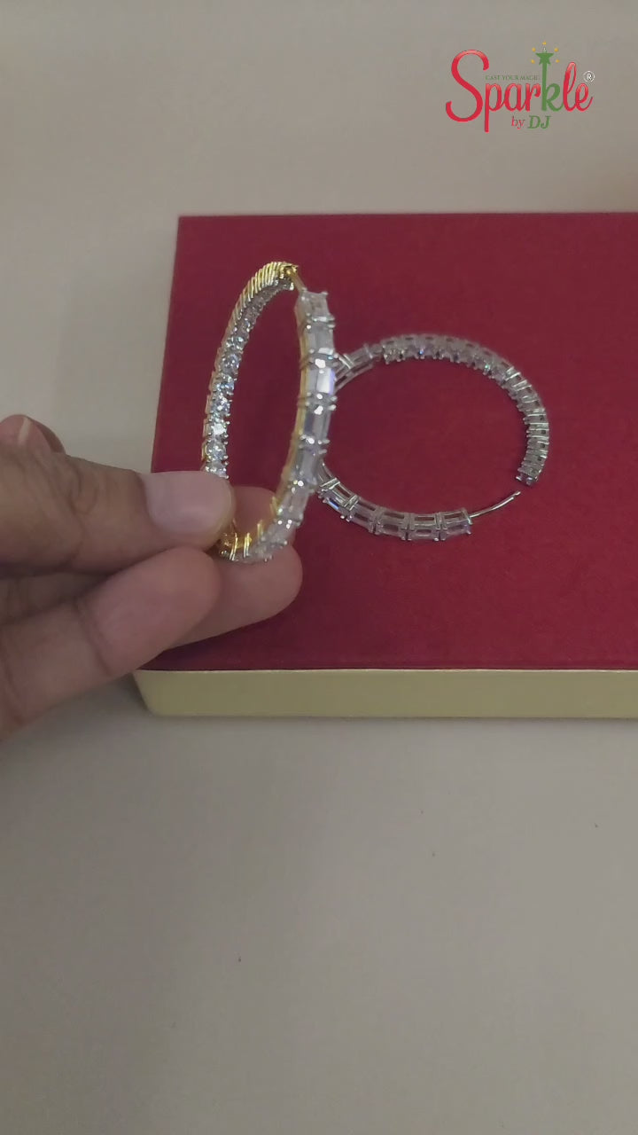 cubic zirconia hoop earrings